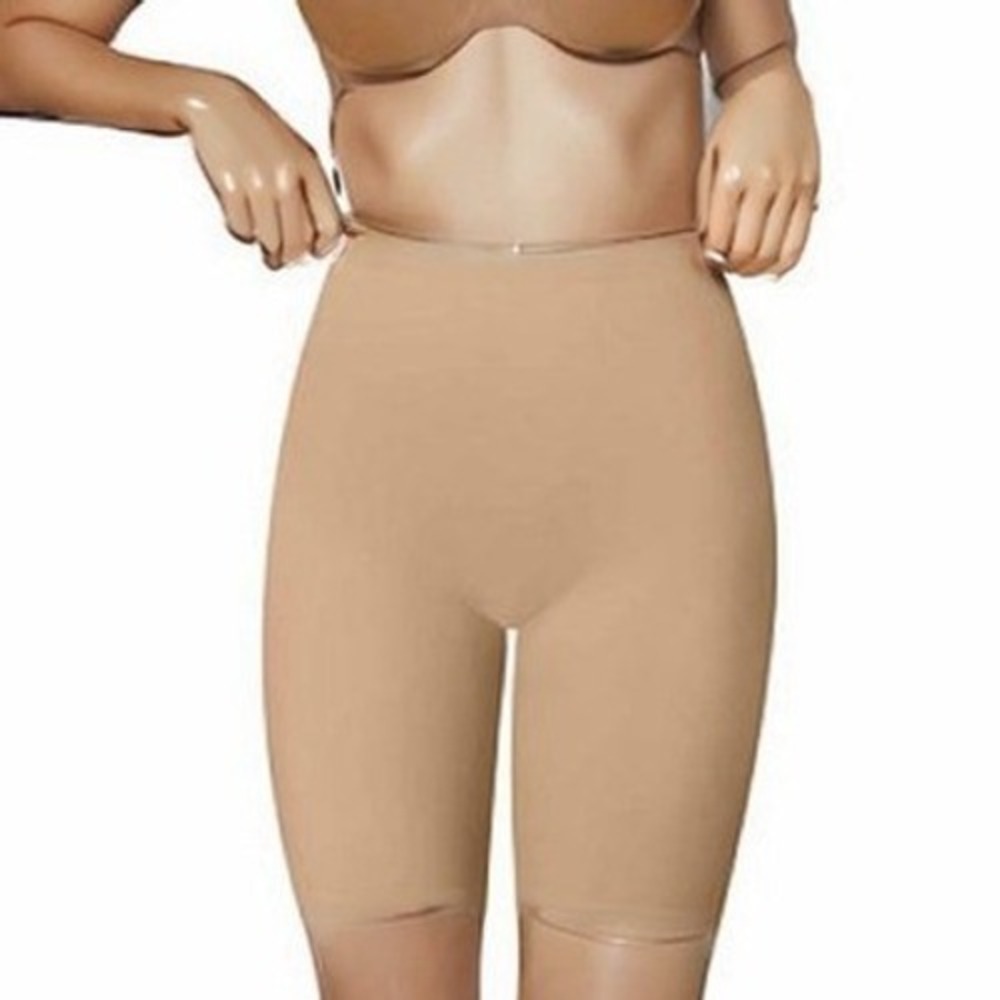Maidenform Womens Tummy Control Thigh Slimmer Shorts Beige‎ Medium Shapewear NWT